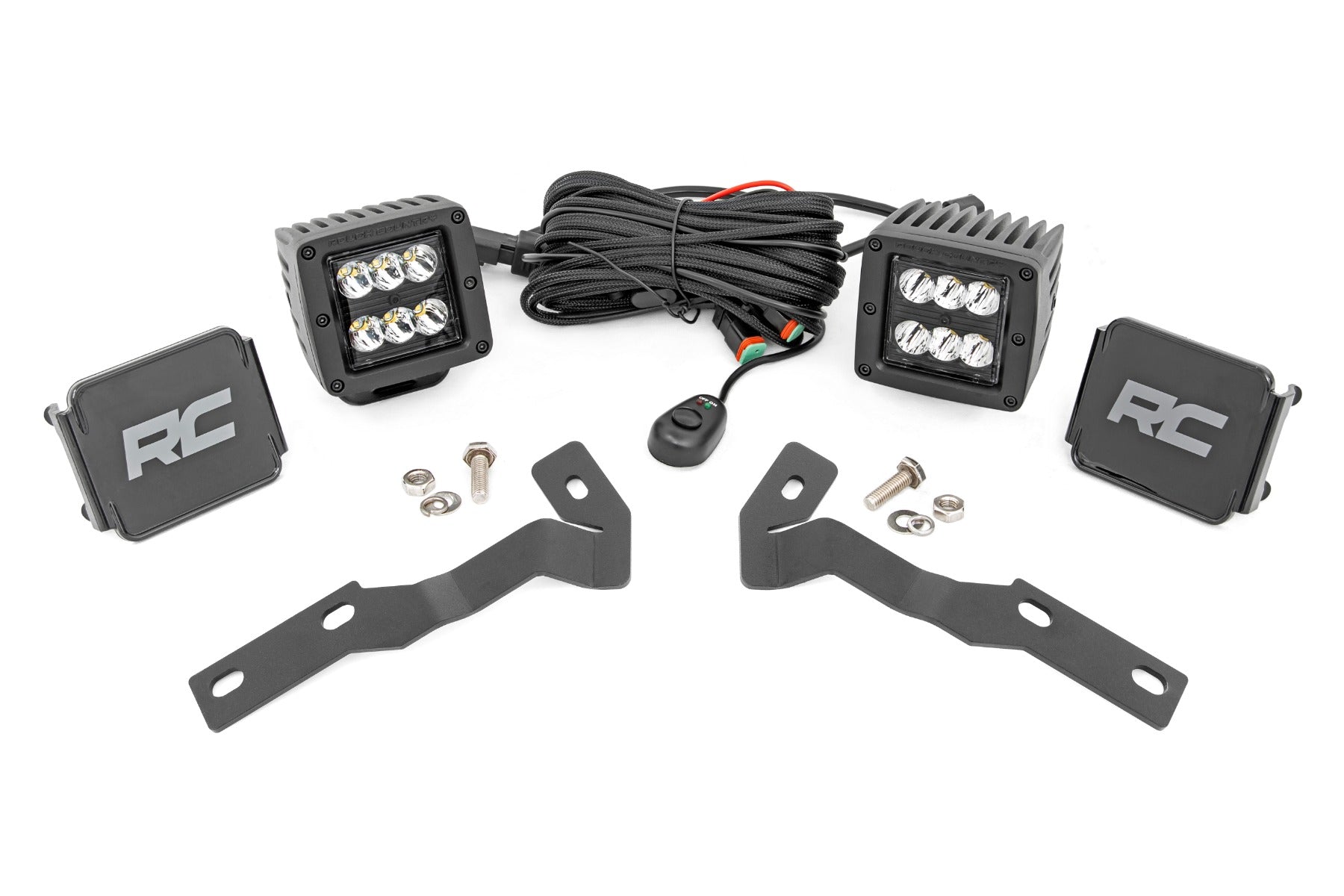 LED Light Kit | Ditch Mount | 2" Black Pair | Spot | Toyota Tacoma (16-23) - Off Road Canada