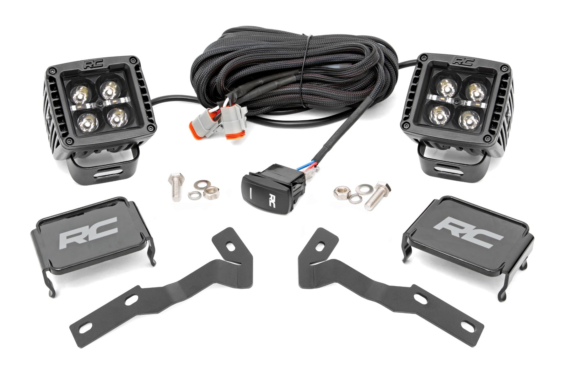 LED Light Kit | Ditch Mount | 2" Black Pair | Amber DRL | Toyota Tacoma (16-23) - Off Road Canada