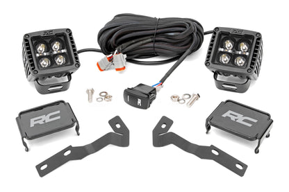 LED Light Kit | Ditch Mount | 2" Black Pair | Amber DRL | Toyota Tacoma (16-23) - Off Road Canada