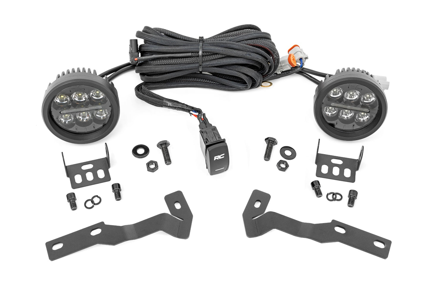 LED Light | Ditch Mount |Black Series Round | 3.5 Inch | Amber DRL | Toyota Tacoma (16-23) - Off Road Canada