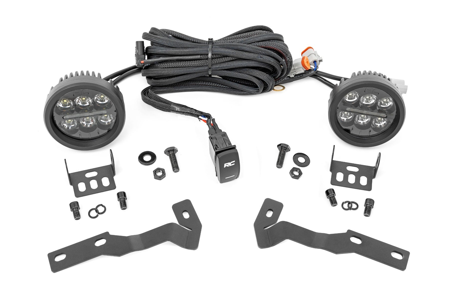 LED Light | Ditch Mount |Black Series Round | 3.5 Inch | Amber DRL | Toyota Tacoma (16-23) - Off Road Canada