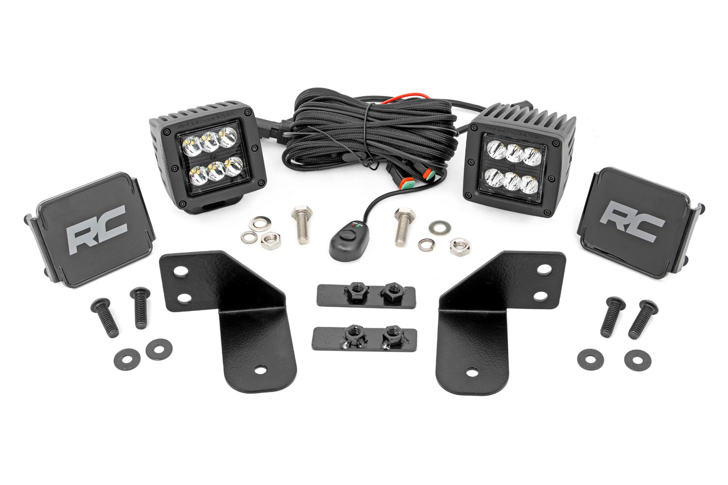 LED Light | RR Cage Mount | 2" Black Spot Pair | Polaris Ranger 1000/Ranger XP 900/1000 - Off Road Canada