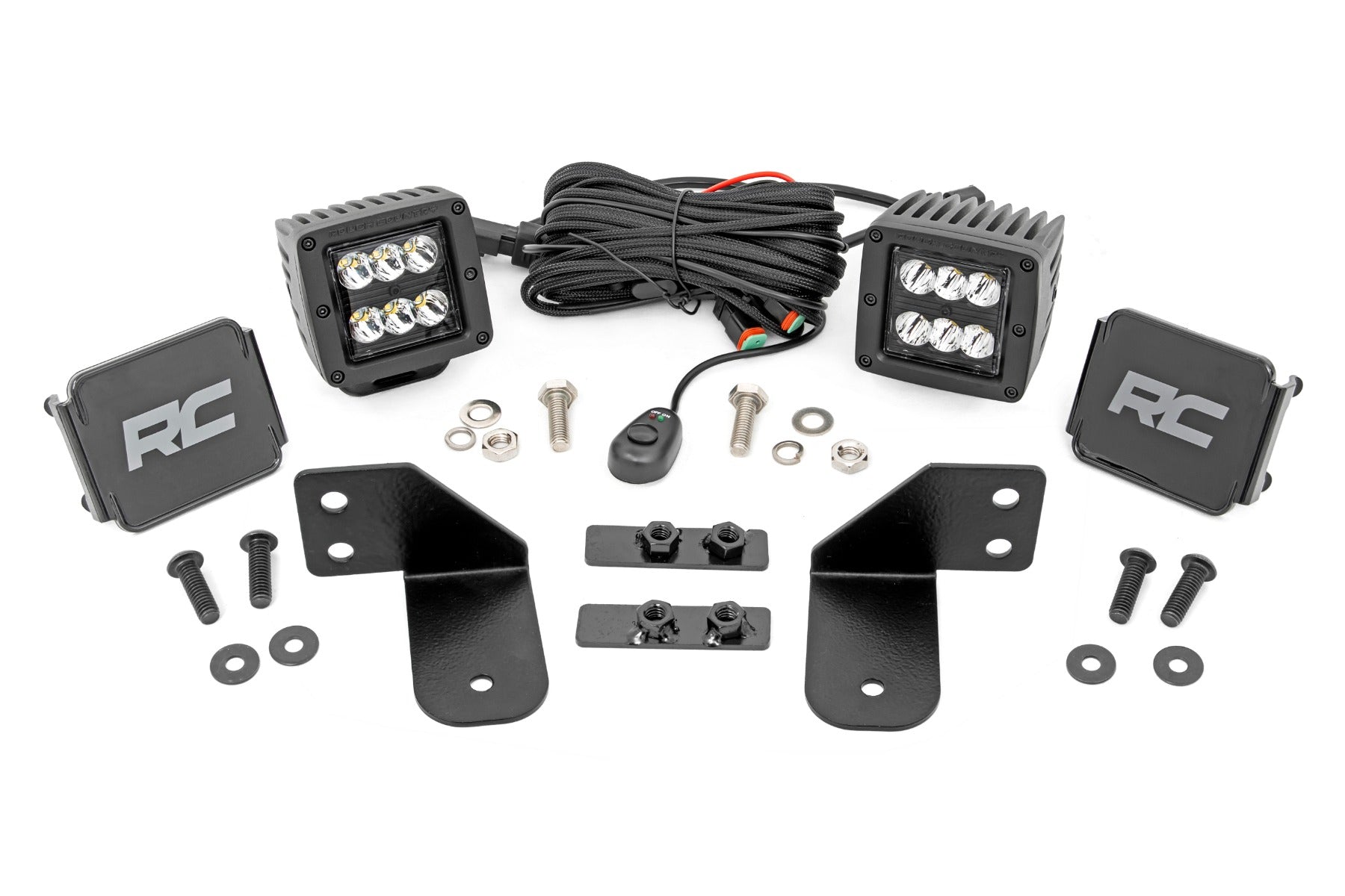 LED Light | RR Cage Mount | 2" Black Spot Pair | Polaris Ranger 1000/Ranger XP 900/1000 - Off Road Canada