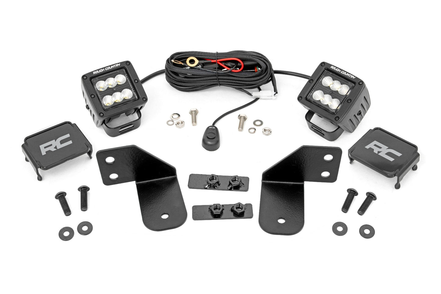 LED Light | RR Cage Mount | 2" Black Flood Pair | Polaris Ranger 1000/Ranger XP 900/1000 - Off Road Canada
