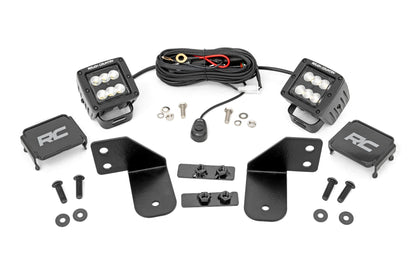 LED Light | RR Cage Mount | 2" Black Flood Pair | Polaris Ranger 1000/Ranger XP 900/1000 - Off Road Canada