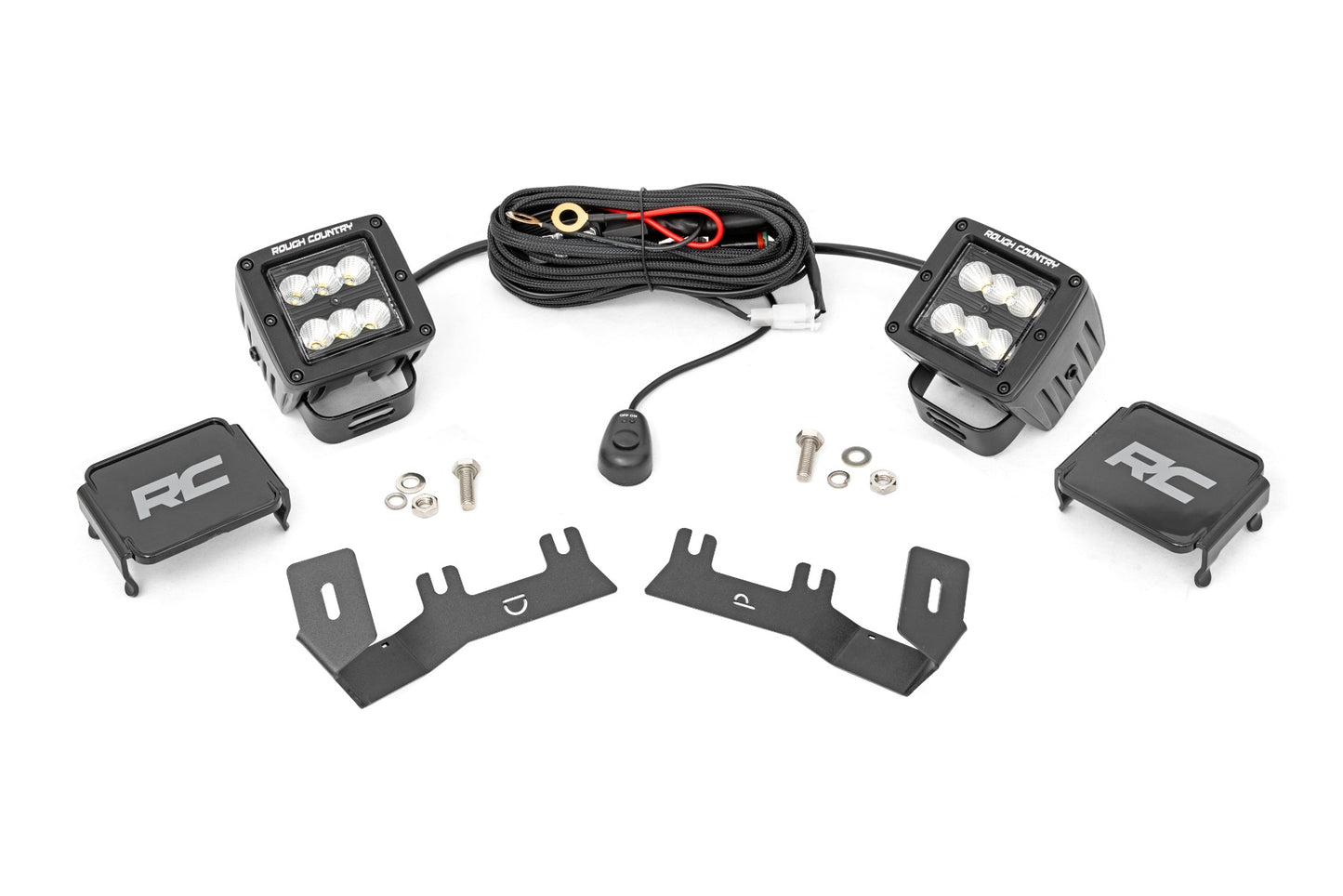 LED Ditch Light Kit | 2in Black Pair | Flood | Chevy/GMC 1500 (14-18) - Off Road Canada