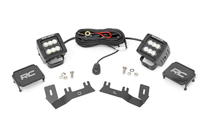 LED Ditch Light Kit | 2in Black Pair | Flood | Chevy/GMC 1500 (14-18) - Off Road Canada