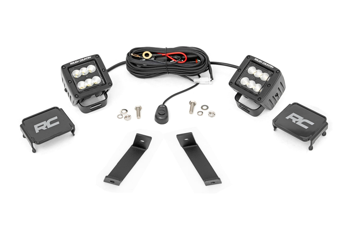 LED Light Kit | Ditch Mount | 2" Black Pair | Flood | Jeep Cherokee KL (14-21) - Off Road Canada