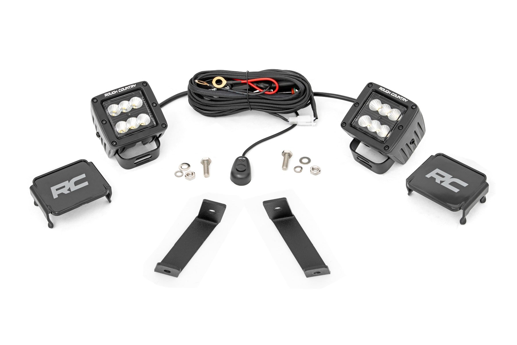 LED Light Kit | Ditch Mount | 2" Black Pair | Flood | Jeep Cherokee KL (14-21) - Off Road Canada