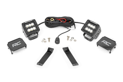 LED Light Kit | Ditch Mount | 2" Black Pair | Flood | Jeep Cherokee KL (14-21) - Off Road Canada