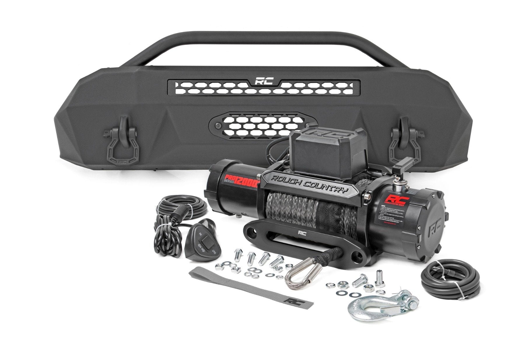 Front Bumper | Hybrid | 12000-Lb Pro Series Winch | Synthetic Rope | Toyota Tacoma (16-23) - Off Road Canada