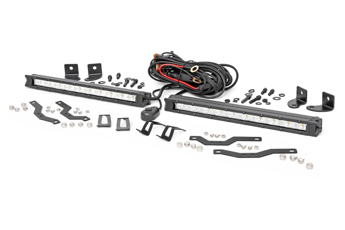 LED Light Kit | Grille Mount | 10" Chrome Slimline Pair | Ford F-150 (18-20) - Off Road Canada