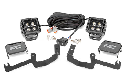 LED Light Kit | Ditch Mount | 2" Black Pair | Amber DRL | Chevy Silverado 1500 (19-22) - Off Road Canada