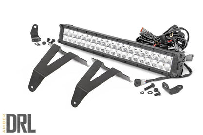 LED Light Kit | Bumper Mount | 20" Chrome Dual Row | Amber DRL | Ram 1500 (19-23) - Off Road Canada