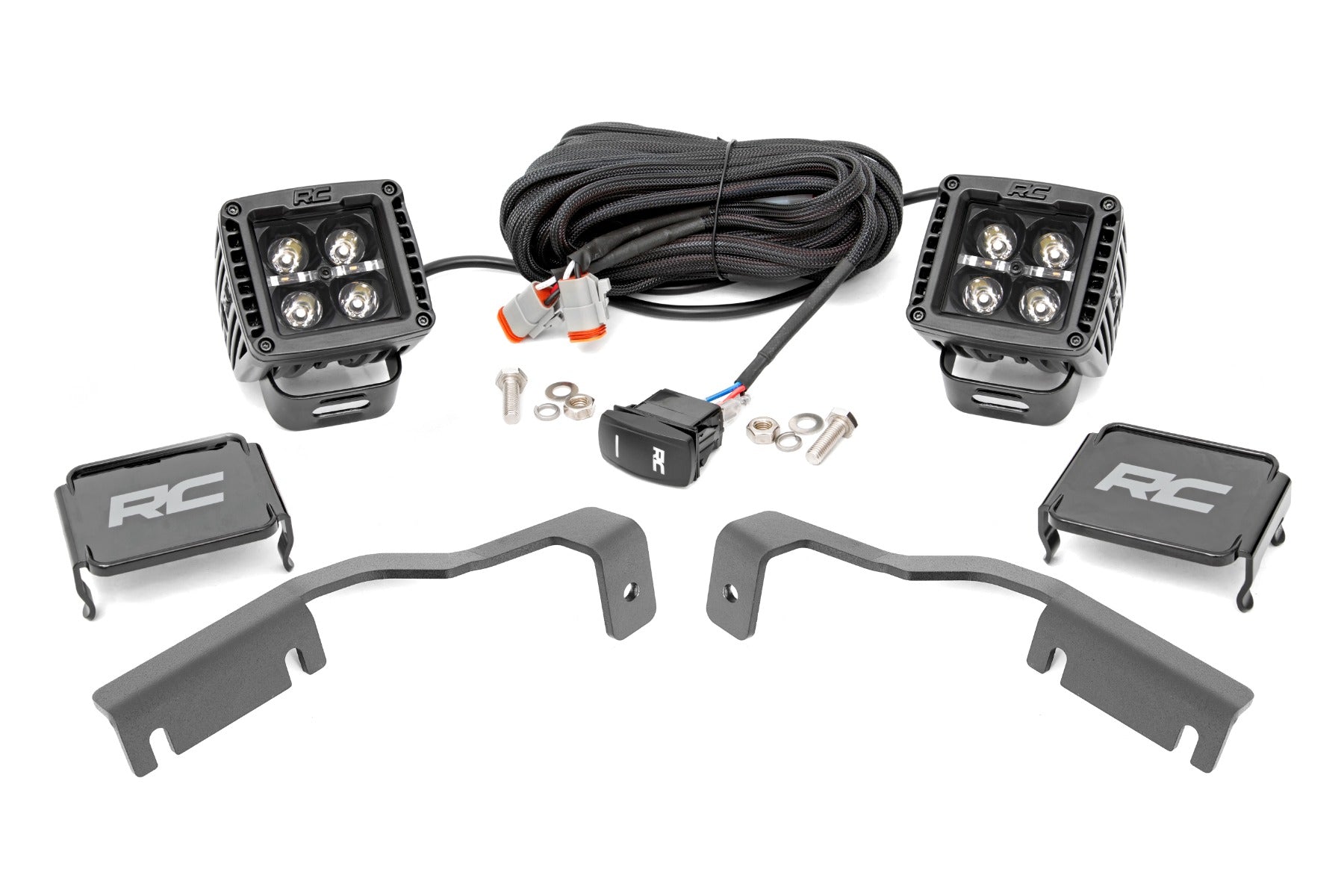 LED Light Kit | Ditch Mount | 2" Black Pair | White DRL | Nissan Frontier (22-23) - Off Road Canada