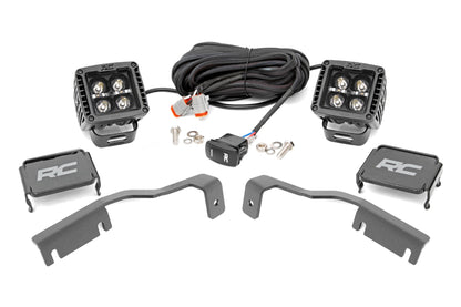 LED Light Kit | Ditch Mount | 2" Black Pair | White DRL | Nissan Frontier (22-23) - Off Road Canada