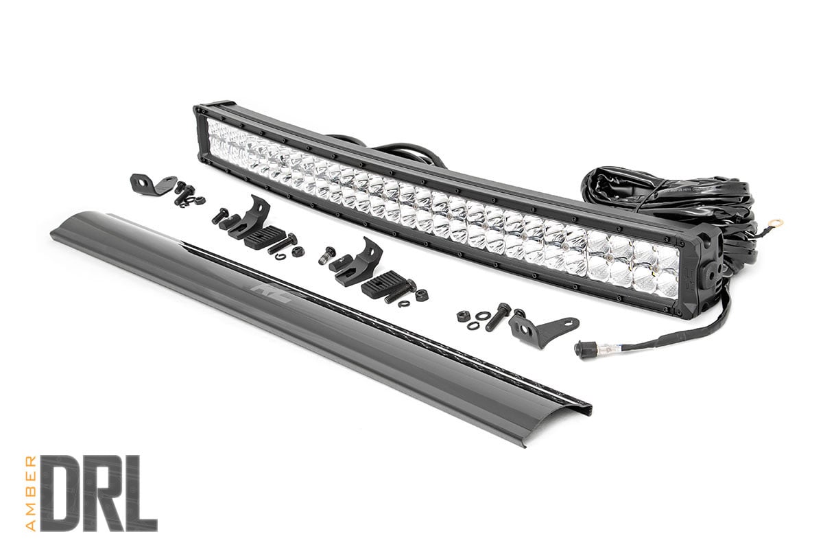 Chrome Series LED | 30 Inch Light| Curved Dual Row | White DRL - Off Road Canada