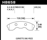 Hawk 06-10 Chevy Corvette (Improved Pad Design) Front HPS Street Brake Pads