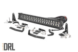LED Light Kit | Bumper Mount | 20" Black Dual Row | Amber DRL | Nissan Titan XD (16-23) - Off Road Canada