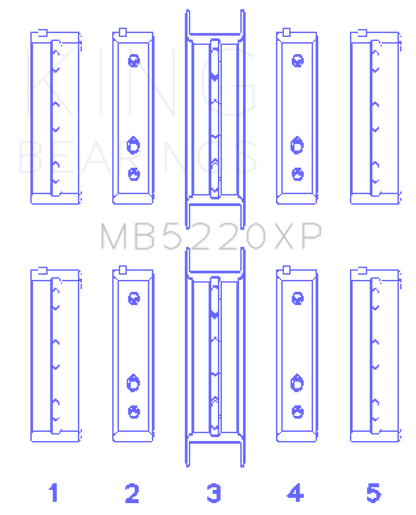 King Subaru WRX/STi EJ20 EJ22 EJ25 Flange #3 Position Performance Main Bearing Set - Size STD