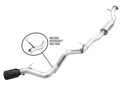 AWE Tuning 2021+ Ford Bronco 0FG Single Rear Exit Exhaust w/Diamond Black Tip & Bash Guard