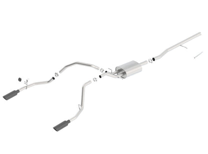 Borla 14 Silv/Sierra C/B Exhaust ATAK 1500 5.3L V8 AT/MT 2&4WD Ext Cab (78.7) WB - Black Chrome
