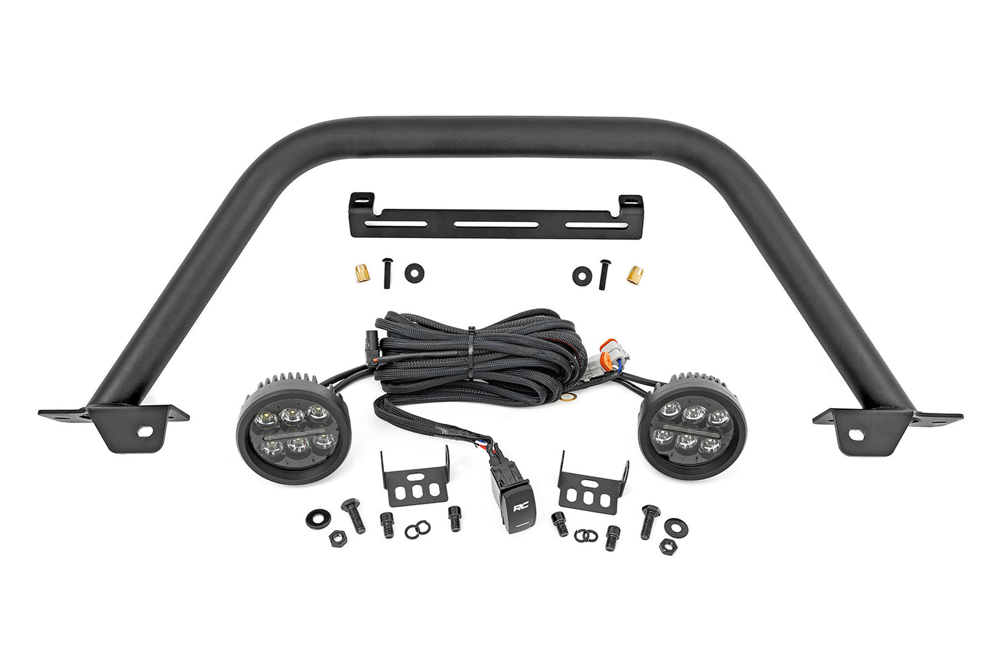 Safari Bar | 3.5" Round LED (Pair) | Black | Amber DRL | OE Modular Steel | Ford Bronco 4WD (21-23) - Off Road Canada