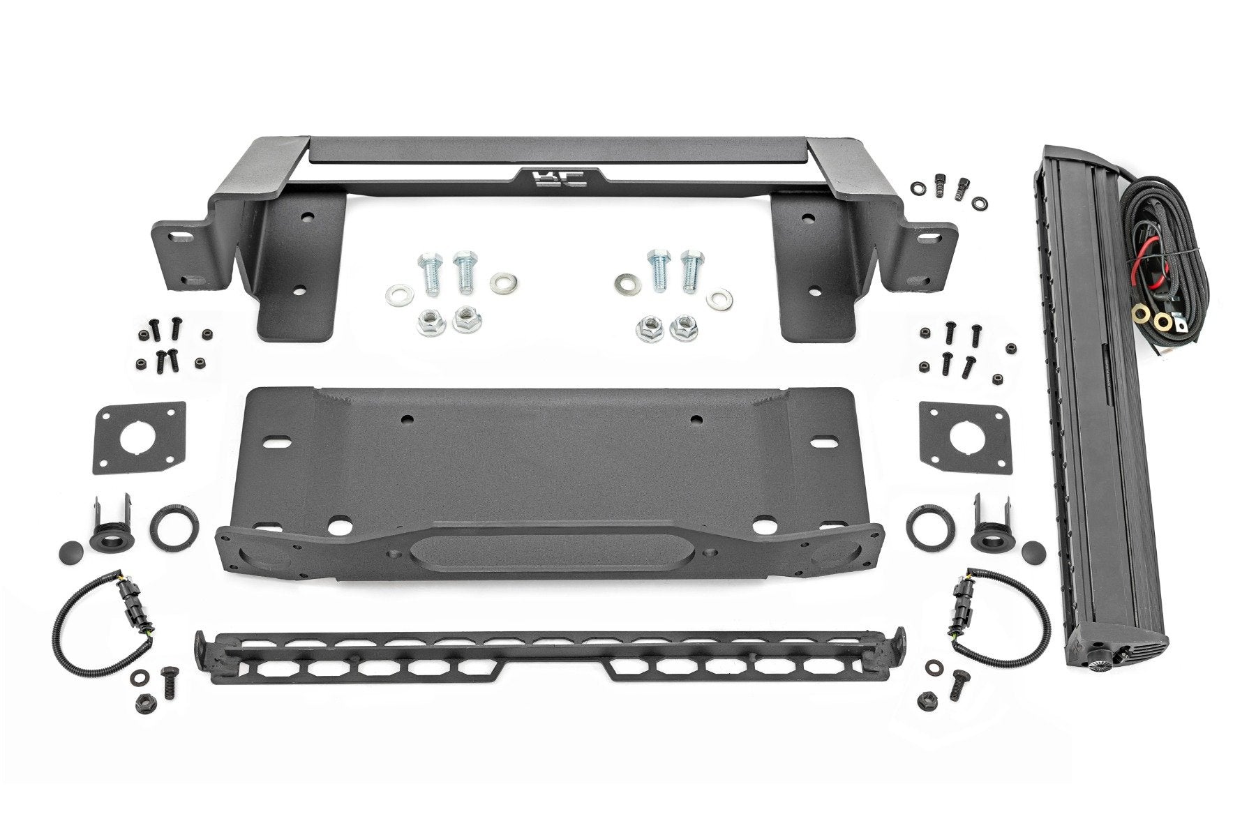 High Winch Mount | All Models | 20 Inch Black Single Row LED | DRL | Ford Bronco (21-23) - Off Road Canada