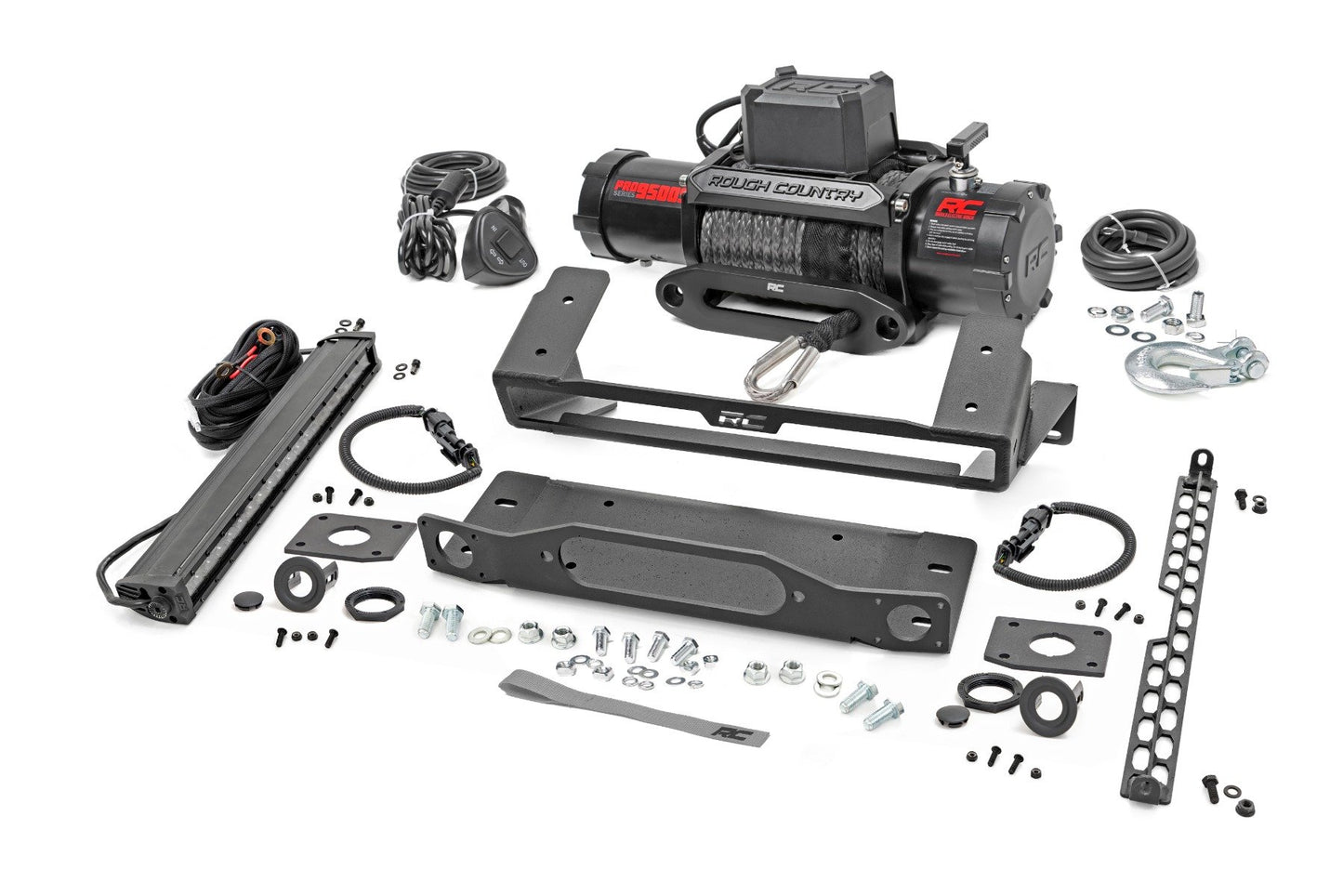 High Winch Mount | All Models | 9500S | 20 Inch Black Single Row LED | Ford Bronco (21-23) - Off Road Canada