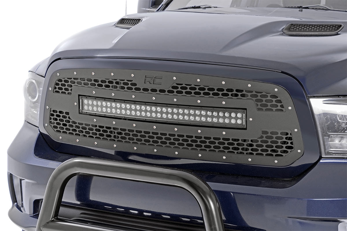 Mesh Grille | 30" Dual Row LED | Black | Ram 1500 2WD/4WD (13-18 & Classic) - Off Road Canada