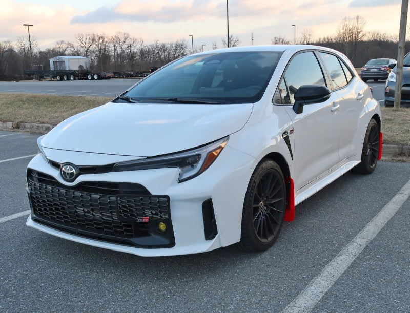 Rally Armor 23-26 Toyota GR Corolla Red UR Mud Flap w/White Logo