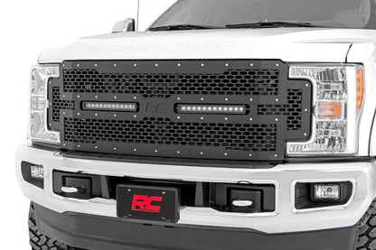 Mesh Grille | 12" Dual Row LED | Black | Ford F-250/F-350 Super Duty (17-19) - Off Road Canada
