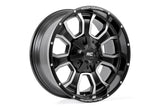 Rough Country 93 Series Wheel | One-Piece | Machined Black | 20x9 | 5x5/5x4.5 | -12mm - Off Road Canada