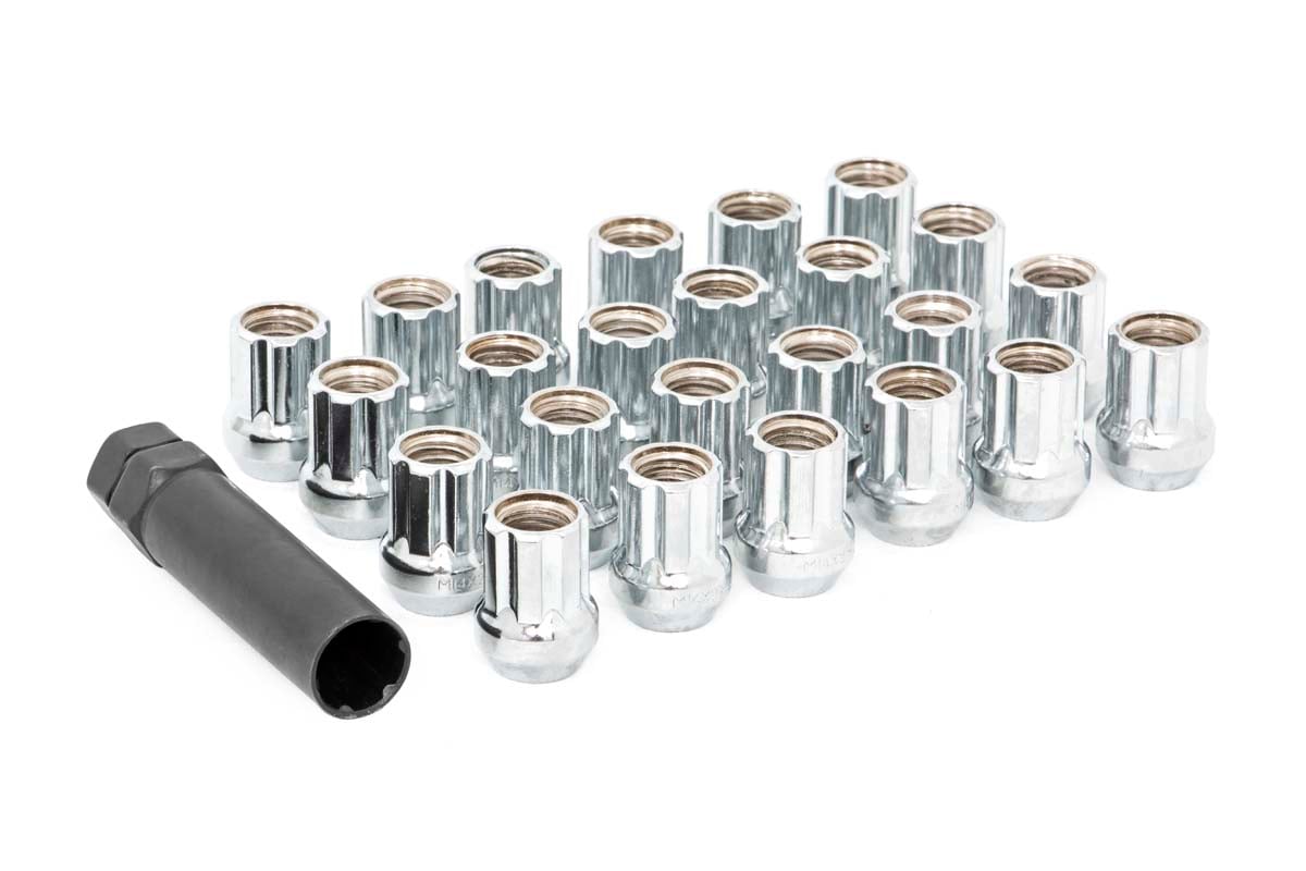 Lug Nut Set | M12x1.25 | 24 Qty | Chrome | Open End - Off Road Canada
