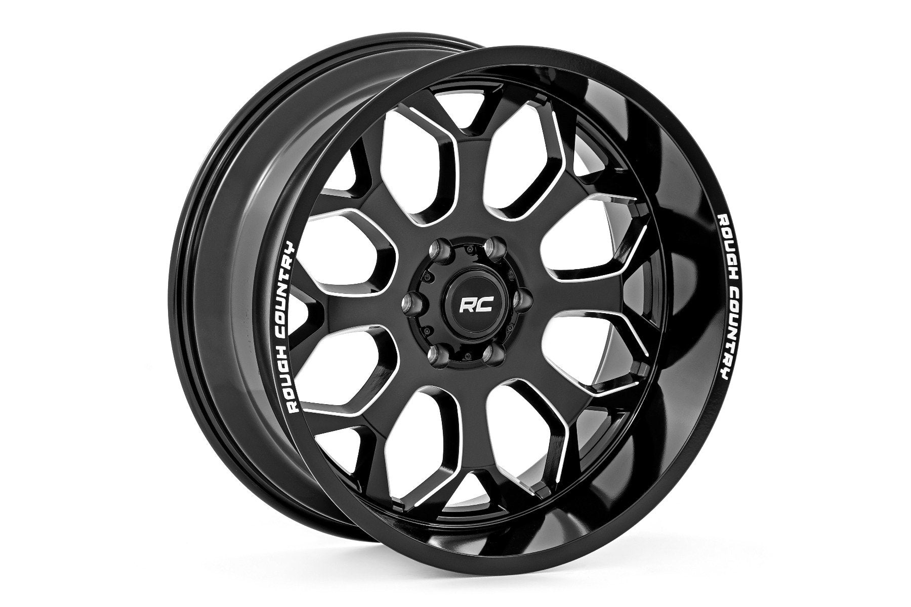 Rough Country 96 Series Wheel | One-Piece | Gloss Black | 20x10 | 8x170 | -19mm - Off Road Canada