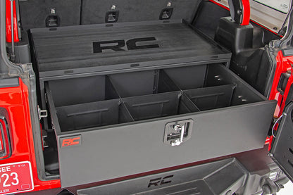 Storage Box | Metal | Slide Out Lockable Drawer | Jeep Wrangler JL (18-23) - Off Road Canada